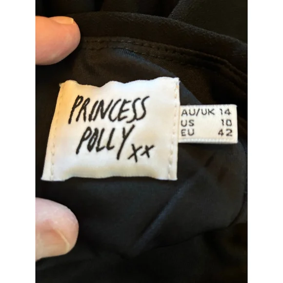 0205 LBD EUC Size 10 Princess Polly XX spaghetti strap little black dress - Picture 9 of 11